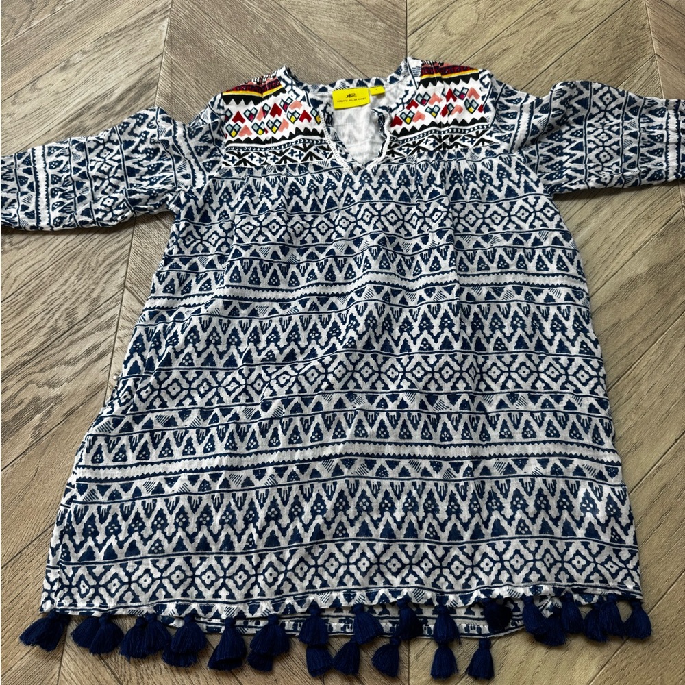 Roberta Roller Rabbit Navy and White Geometric Kids Dress